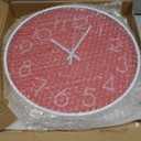 Wall Clocks Battery Operated Non-Ticking Red Clock 12 Inch Kitchen Wall Clock Quartz Silent Movement Large Decorative Clock Arabic Numerical for Home Office Decor - Red