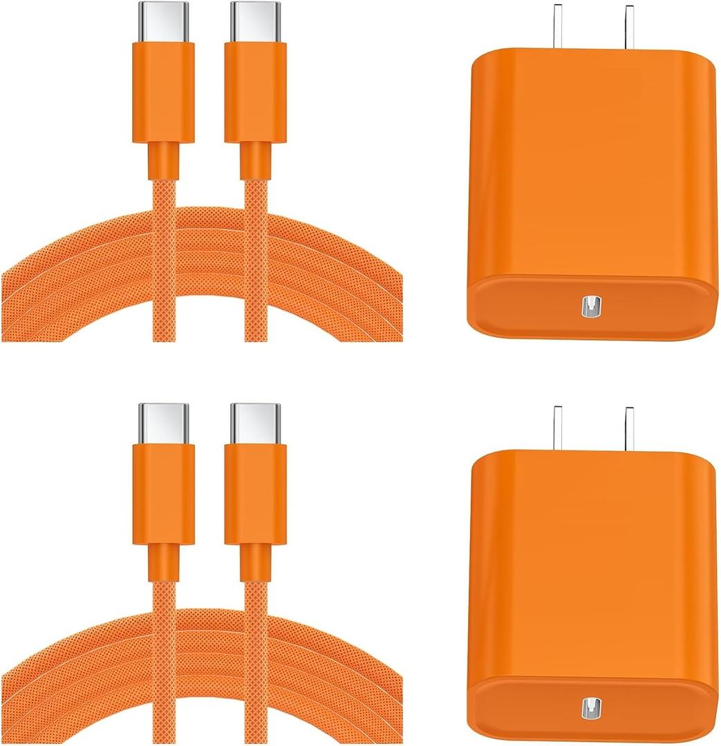iPhone 17 Pro Max Charger Fast Charging, 2Pack PD 40W Dynamic Power Adapter 6ft Long 60W Woven USB C to Type-C Cable for iPhone 17/Air/17 Pro Max/16/16 Plus/16 Pro/16 Pro Max, iPad Pro/Mini, MacBook