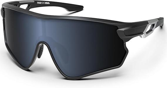 BEACOOL Polarized Sports Sunglasses for Men Women Running Baseball Cycling Driving Fishing Golf Motorcycle UV400 Sun Glasses, Black Silver