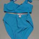 AI'MAGE Women Ribbed Bikini Sets Sporty Swimsuits Scoop Neck Two Piece Bathing Suits High Cut Bikini M