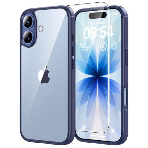 TAURI for iPhone 17 Case, Anti-Yellowing with Screen Protector, Military-Grade Protection Shockproof Slim Phone Case for iPhone 17, Blue