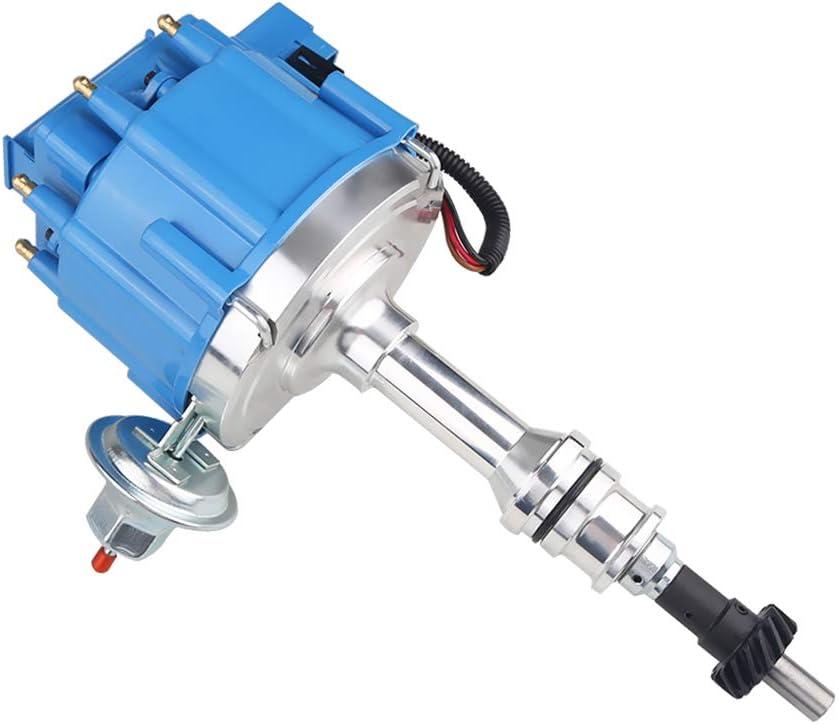 JDMON Compatible with HEI Complete Ignition Distributor 65k Coil 7500RPM BBF Ford Big Block 351C 351M 400M 429 460 Blue Cap 1046013 PE332U JM6506BL