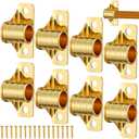 8 Pcs Outside Mount Curtain Rod Bracket 3/8" Brass Bracket Set for 3/8" Rodding (Gold)