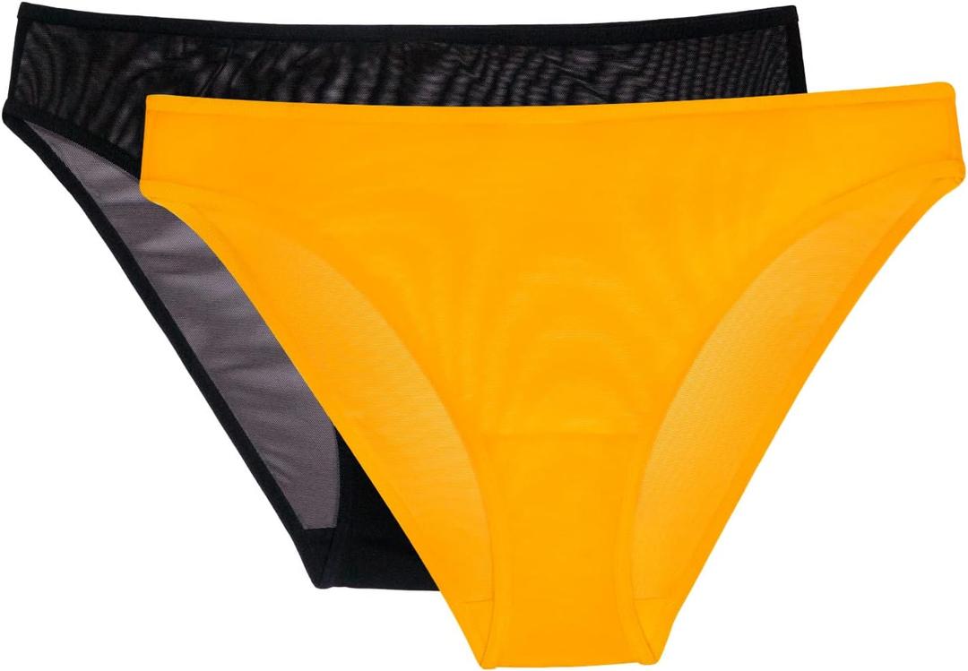Smart & Sexy Women's Mesh & Lace Cheeky Brief Panties, Size 5