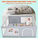 XVISHX Baby Playpen, 79''x79'' Extra Large Playpen for Babies and Toddlers, Baby Fence Play Pen for Indoor & Outdoor, with Soft Breathable Mesh Grey