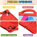 DJ&RPPQ Kids Case for iPad A16 11th Generation 2025/iPad 10th Generation 2022 with Screen Protector, Shockproof Handle Stand Cover with Pencil Holder iPad 11th/10th Generation Case for Kids, Red