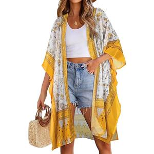 Women's Kimono Swimsuit Coverups Summer Beach Casual Loose Cardigans for Swimwear, 2XL