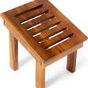 BLUEWEST Acacia Wood Shower Foot Stool - Rest, Shave, and Bench for Small Spaces (Modern, Natural)