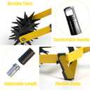 2-in-1 Garden Rotary Cultivator Tool Adjustable Handle Lawn Tools Hand Rotary Tiller for Loosening Soil and Lawn Care, Reseeding Grass, Weeder, Soil Mixing, Manual Yard Tiller