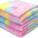MUGD Soft Blankets Fleece Soft Fuzzy Throw Blanket Kids Warm Throw Blanket for Bed (Baby(40"x50"/ 100x130cm), Multi Rainbow)
