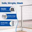 Muzata Side Mount Cable Railing Post 42 Inch 42"x2"x2" Level Drilled Space-Saving Brushed Stainless Steel Cable Railing System Kit Indoor Outdoor with User Guide PF02 LH4L
