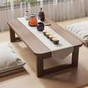 Small Folding Coffee Table Multi Functional Foldable Table Low Tables Wooden Lap Desk Foldable Bed Tray for Living Room Bedroom Balcony (60CM)