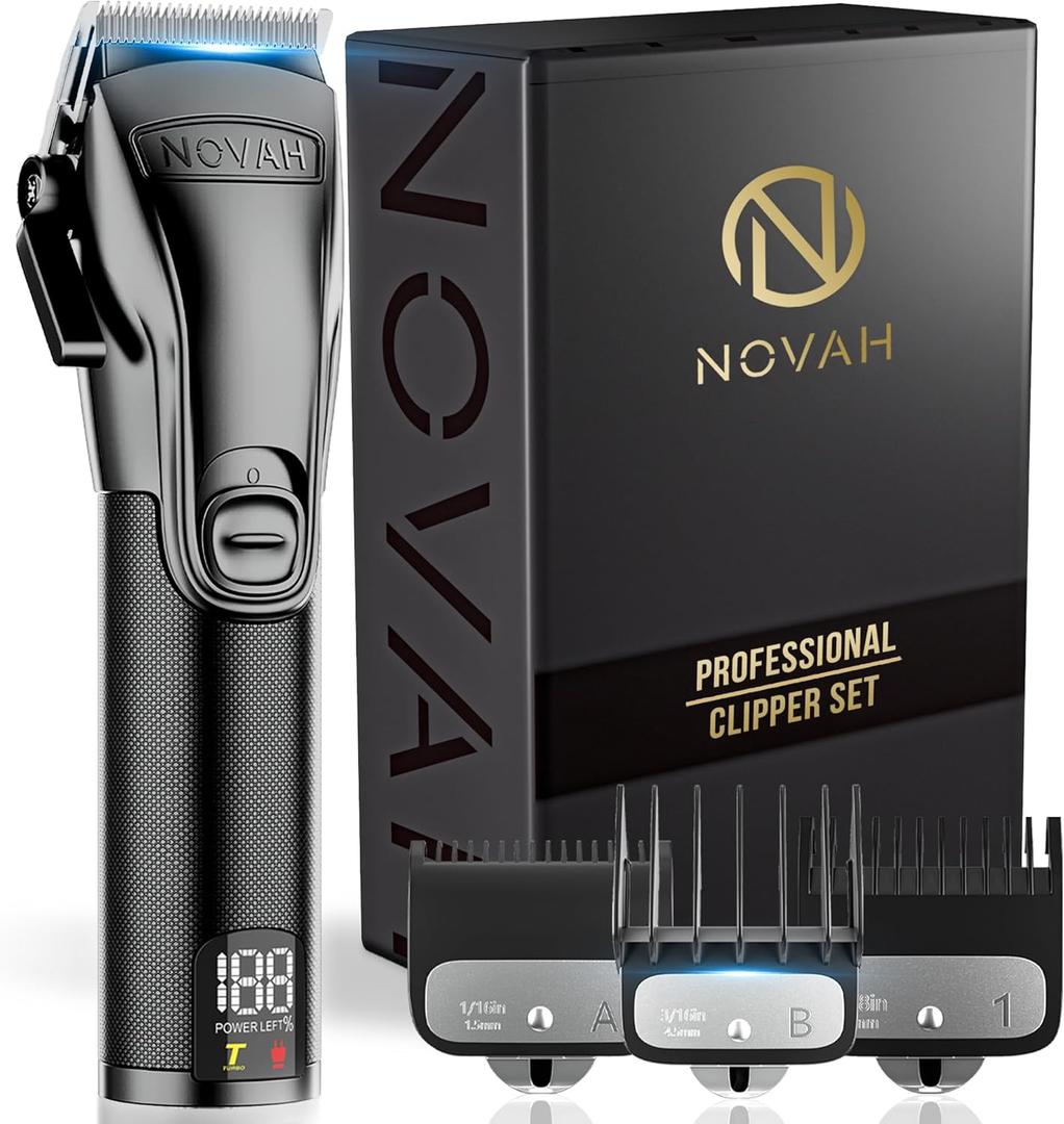 Novah Professional Hair Clippers for Men, Professional Barber Clippers, Electric Mens Cordless Hair Clipper for Barbers Haircut Kit Fade, Maquina de Cortar Cabello