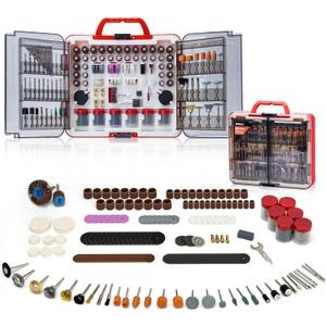 SHALL 508-Piece Rotary Tool Accessories Kit, Universal Rotary Tool Bits for Sanding, Cutting, Grinding, Drilling, Carving, Engraving, Polishing, Cleaning, Rotary Tool Attachments with Carrying Case