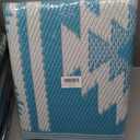 Outdoor Rug 6x9 ft for Patios Waterproof Reversible Plastic Straw Rug Patio Mat Clearance Outdoor RV Camping Mat Outside Area Rug Carpet for Porch,Deck,Camper,Balcony,Backyard (Geometry-teal)