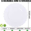 SUT 72-Pack 10.25 Inch White Heavy Duty Plastic Dinner Plates, Disposable Plates, Scallop Plates for Parties, Events, and Occasions