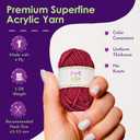 20 Acrylic Yarn Skeins - 438 Yards Multicolored Yarn in Total Great Crochet and Knitting Starter Kit for Colorful Craft Assorted Colors