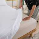 Cooling King Size Mattress Protector Waterproof Ultra Soft Noiseless Smooth Jersey Top Fitted Mattress protector Cover with Stretchy Pocket