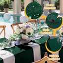 BRILLMAX 10 Pack Hunter Green Tablecloths 70 x 120 Inch for 6ft & 8ft Rectangle Tables - 150 GSM Polyester Fabric, Universal Fit, Water, Stain & Wrinkle Resistant Cloth Cover for Wedding Banquet