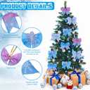 Chuangdi 24 Pcs Snowflake Christmas Bows Ornaments 6 Inch Large Christmas Tree Decorations Purple and Blue Winter Wonderland Bows Decor for Home Xmas Tree Ornaments Gift Wrapping DIY Crafts Supplies