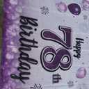 Happy 78th Birthday Decorations,78th Purple Balloon Large Birthday Banner Backdrop Sign,78 Years Old Bday Party Supplies.