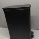 Home Zone Living 4 Gallon Slim Kitchen Trash Can with Soft Close Lid and Step Pedal, Matte Black Stainless Steel Wastebasket with Removable Bucket