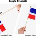 2 x 12Pcs Small Dominican Republic Flags on Wooden Stick Mini Dominican Flag Hand Held Flag Decorations,5x8 Inch