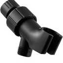 OFFO Shower Head Holder for Handheld Shower Head, Adjustable Shower Arm Mount for Connecting Shower Arm and Shower Hose, 1/2 Inch IPS Female Inlet and Male Outlet, Matte Black Finish