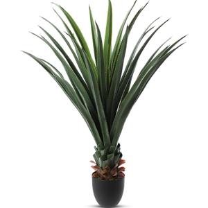 Giegxin 1 Pack Artificial Spiked Agave Plant 4 ft Faux Agave Plants, Uv&Weatherproof, Artificial Greenery for Front Porch Patio Indoor Outdoor Home, Office, Garden & Hotel Lobby