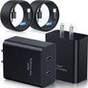45W Samsung Super Fast Charger,2Pack Dual Port Samsung Charger Fast Charging,Quick Double Type C Android Phone Charger Block 10FT Long USB C Cable for Samsung Galaxy S26 Ultra/S26+/S25/S24/S23/S22/S21