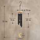 Wind Chimes for Outside - 32" Aluminum & Pine Wood Relaxing Windchimes Outdoors Unique - Large Wind Chime - Memorial Wind Chimes for Loss of Loved One - Memorial Windchimes in Memory of A Loved One (Moon)