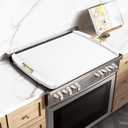 Noodle Board Stove Cover - Stove Top Covers with Handles for Gas Electric Stove - Wooden Range Covers Protector for Stovetop Sink Oven RV Serving Tray - 29.3"x22" (White), One Size