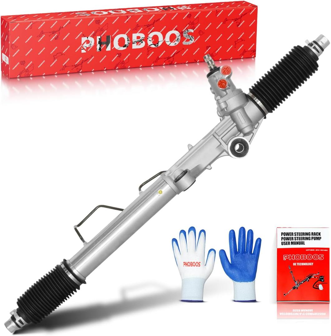 PHOBOOS Hydraulic Power Steering Rack and Pinion Assembly Compatible with Toyota Tacoma 1996-2004, Toyota 4Runner 1996-2002, 2.7L/3.4L. New Unit, Leak Resistance, Direct Fit, Ref. 26-2625