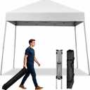 Canopy Tent, 10X10 FT Pop Up Canopy Outdoor Instant Tent Slant Legs with Carrying Bag, Portable Gazebo Shelter for Patio Deck Garden Beach (White)