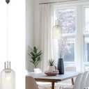 Emliviar Ceiling Hanging Lamp Suitable for Single Circuit H Type Track, Vintage Indoor Pendant Lighting Fixture for Dining Table, Brushed Nickel Finish, GE296TP BN