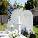 White Arch Covers Set of 2 7.2FT, 6FT Arch Backdrop Cover Spandex Stretchy Wedding Arch Backdrop Stand Cover for Birthday Baby Shower Banquet Party Background Decor Double Sided (White,7.2FT and 6FT)