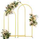 Vincidern Wedding Arch Backdrop Stand Set of 3 (6.6FT, 5.9FT, 4.9FT), Metal Backdrop Stand for Wedding, Balloon Arch Stand for Party, Birthday, Baby Shower, Graduation Decorations, Gold