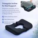 Bedsore Cushion for Buttocks, Pressure Relief Pillow for Sleeping & Sitting, T-Shaped Tailbone Support for Coccyx Comfort, Office Chair & Car Seat Use, Post-Surgery Recovery & Night Support (Black)