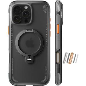TORRAS Ostand Q3 Air for iPhone 16 Pro Case 6.3'' with Real Airbags, Fit for MagSafe, 360 Magnetic Stand, Camera Control Button, Mil-Grade Protection, Shockproof & Stylish Case for iPhone 16 Pro, Black