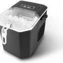 Countertop Ice Maker, Portable Ice Machine with Carry Handle, Self-Cleaning Ice Makers with Basket and Scoop, 9 Cubes in 6 Mins, 26 lbs per Day, 2 Sizes of Bullet Ice for Home Kitchen Office Bar Party