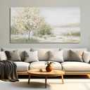 Canvas Wall Art Decor Large Artwork Green Wall Art Spring Scene Wall Painting Decorations Canvas Art Wall Decor Wall Art Prints for Room Living Room Bedroom Office Wall Decor 29"X58"