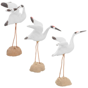 3pcs Miniature Crane Statue Mini Ceramic Bird Figurine Fairy Garden Sculpture for Plant Pots Bonsai Micro Landscape Decoration