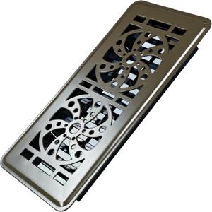 Floor Vent Covers, Fan Shape Panel Floor Register, 4 x 10 Vent Cover, Decorative Vent Covers for Home Floor, Heavy Duty Steel, Air Vent Covers to Walk on (Brown 1Pack)