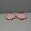 Silicone Dog Bowl Shallow Cat Food Bowls 7" Wide Puppy Plates Whisker Fatigue Pet Feeding Dishes Set of 2 for Dry Food and Wet Food Indoor (Round Pink)