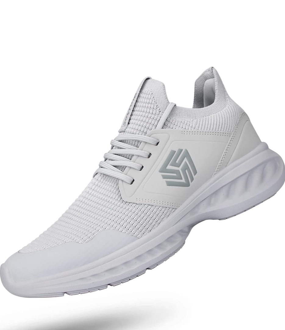 Womens Slip On Walking Shoes Non Slip Running Shoes Breathable Workout Shoes Lightweight Gym Sneakers light Gray 44