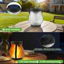 Solar Lanterns Outdoor Waterproof - 2 Pack Flickering Flame Hanging Lights with 2 Modes & Solar USB Dual Charging for Outside Yard Garden Patio Porch Pathway Tabletop Holiday Decor