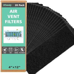 4"x12" Activated Carbon Air Vent Filters for Home, 20 Pack Floor Vents Filters, Floor Registers Filters,Charcoal Vent Filter
