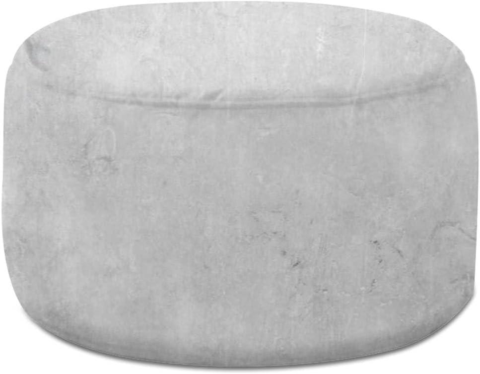 Round Pouf Ottoman Concrete Grey Stone Polished Texture Foot Stool Foot Rest Floor Stool Bean Bag Chair Cotton Linen Removable Indoor Outdoor for Living Room Bedroom (16"x16"x12", Multi6)