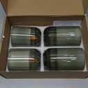 Lezonic Glass Flameless Candles Battery Operated with Remote, Dancing Flame LED Flickering Pillar Candles, Set of 4 Real Wax St. Patrick's Day Gift Fall Decorations for Home Room Decor (Pumpkin Green)