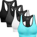 Racerback Sports Bras for Women with Pads - High Impact Athletic Tank Tops for Yoga and Workout Brassieres Bra